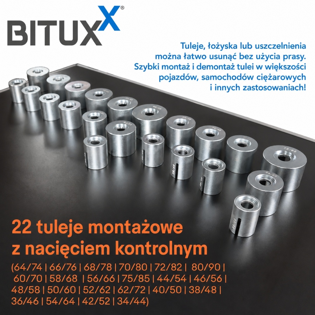 Bituxx 27dílná sada nástrojů pro silentbloky pro profesionální montáž a demontáž MS19000
